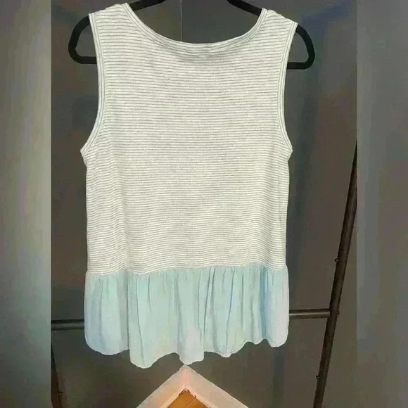 Kori America Women’s teal striped tank top size M - Picture 7 of 12